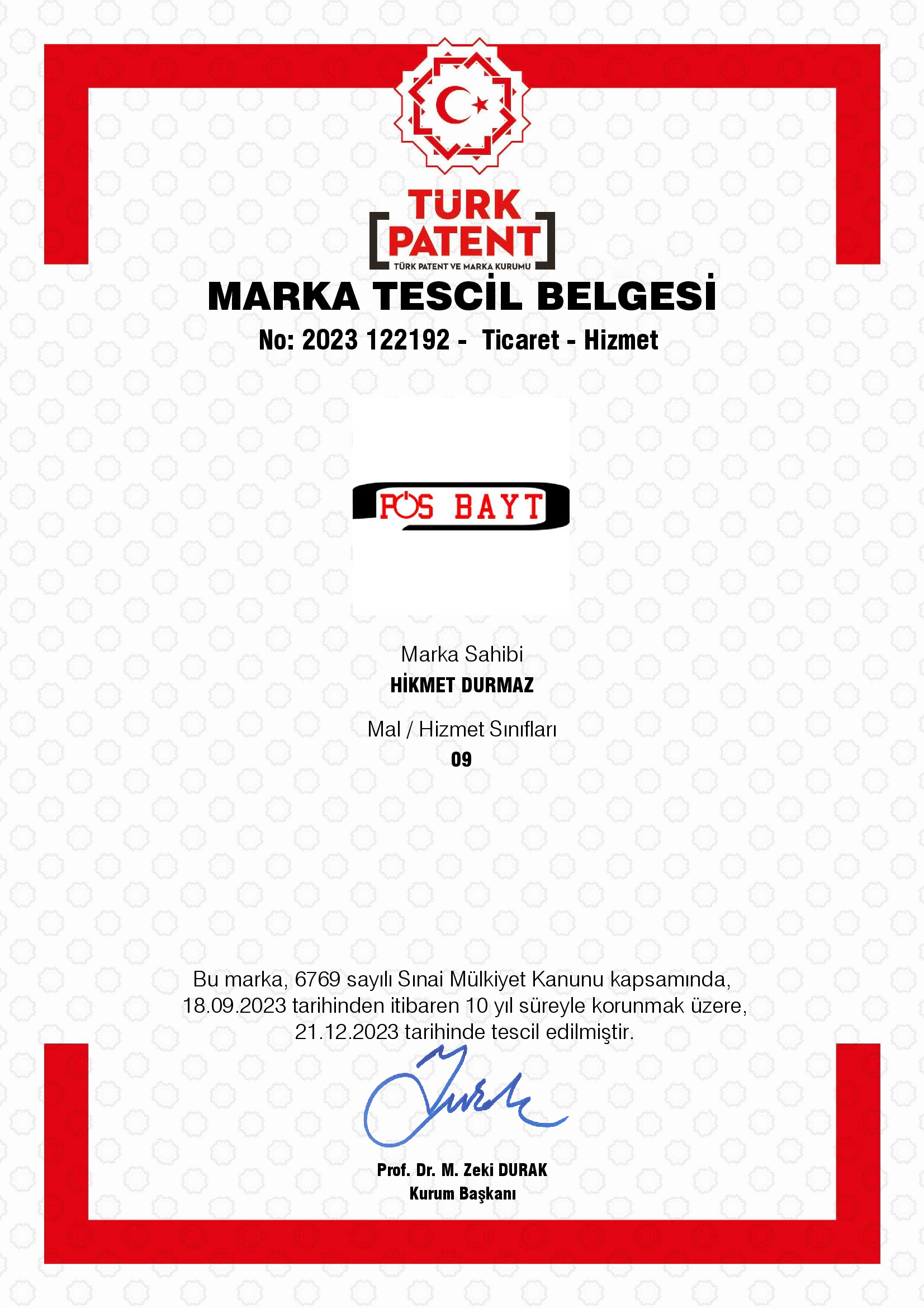POSBAYT marka patenti